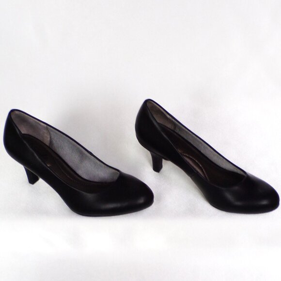 LIFESTRIDE SOFT SYSTEM size 7W PARIGI black mid-heel pumps cushioned insoles - Picture 3 of 15